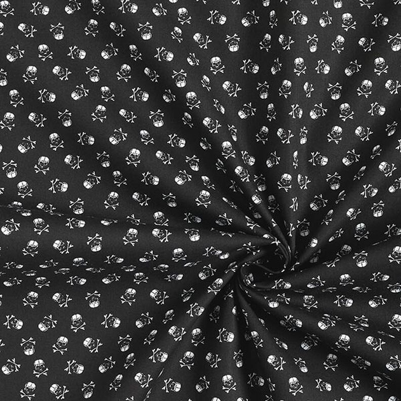 Popeline Tête de mort – noir/blanc, image number 3