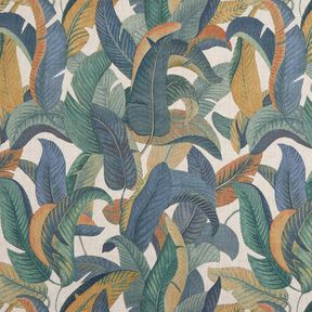 Tissu de décoration Semi-panama Feuilles de bananier – gris bleu/taupe clair, 