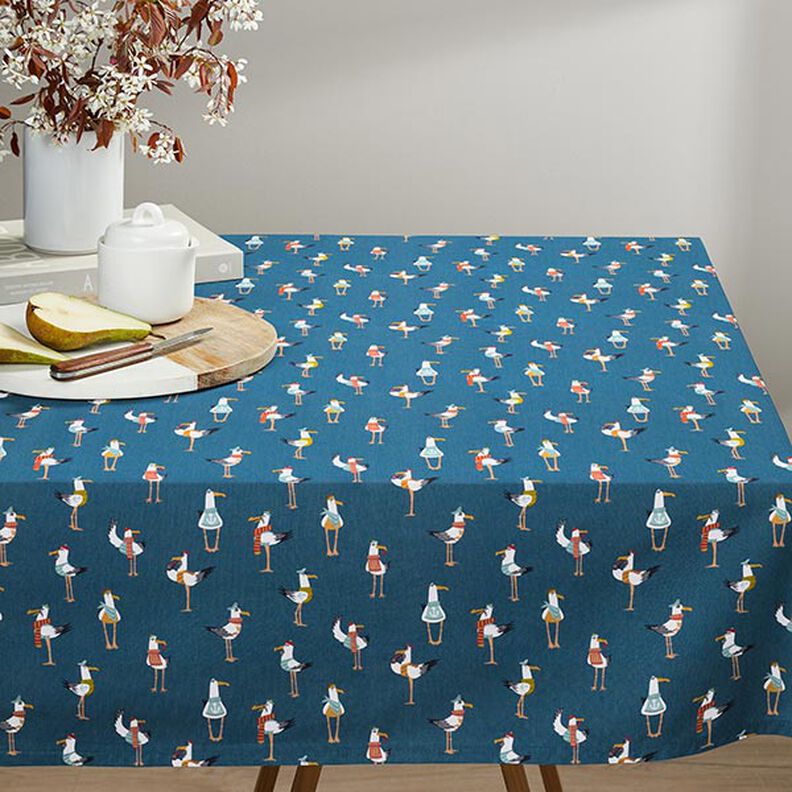 Tissu en coton cretonne mouettes – bleu marine,  image number 6