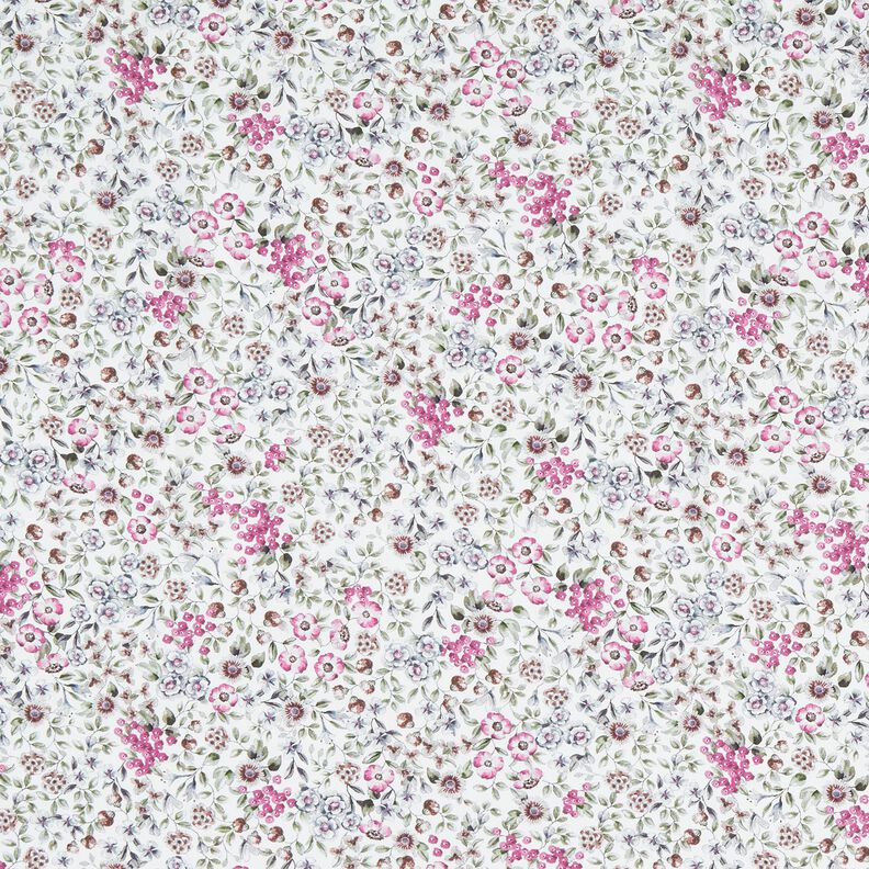 Popeline coton Mer de fleurs Impression numérique – blanc/pourpre,  image number 1