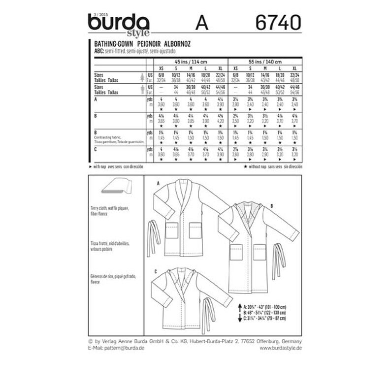 Peignoir, Burda 6740,  image number 8