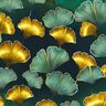 Jersey coton Ginkgo | Glitzerpüppi – vert foncé/or ancien,  thumbnail number 1