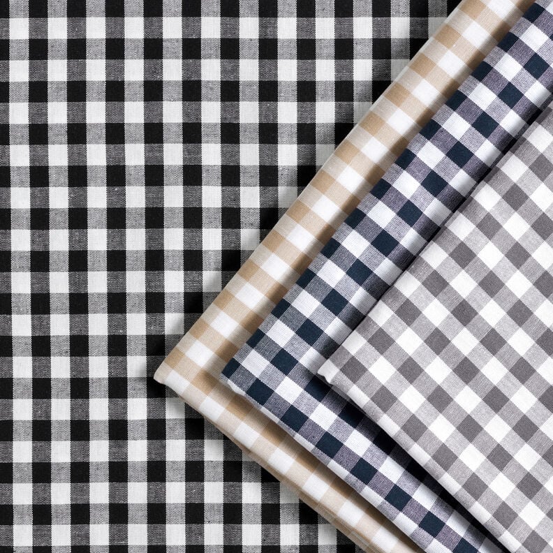 Tissu en coton Vichy à carreaux 1 cm – anémone/blanc,  image number 5
