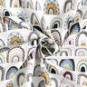 Popeline coton arcs-en-ciel ondulés – blanc,  thumbnail number 3
