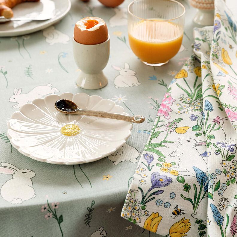 Tissu de décoration Semi-panama Petits lapins – menthe clair, image number 6