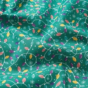 Tissu en coton Popeline guirlande lumineuse – eucalyptus/lavande, 