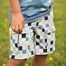 Jersey coton Carreau | Poppy Fabrics – nature/gris bleu,  thumbnail number 5