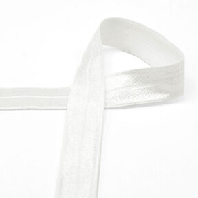 Biais élastique (pré-plié) brillant [20 mm] – écru, 