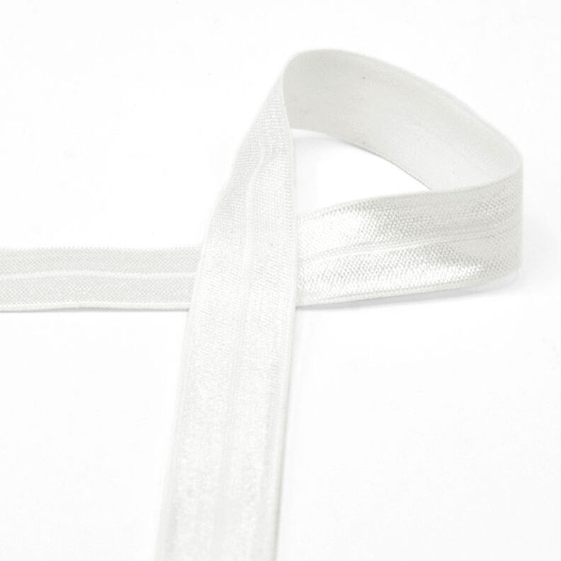 Biais élastique (pré-plié) brillant [20 mm] – écru,  image number 1