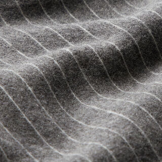 Maille jacquard brossée à rayures ultrafines – gris foncé, 