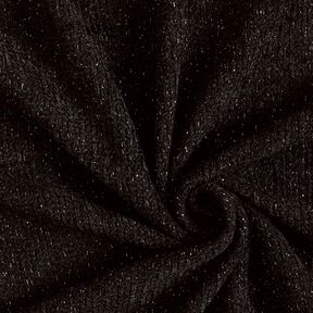 Chenille Jacquard maille Paillettes – noir/argent vieilli métallisé, 