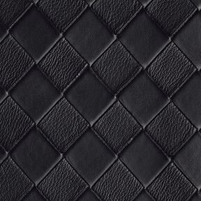 Imitation cuir aspect tressé – noir, 