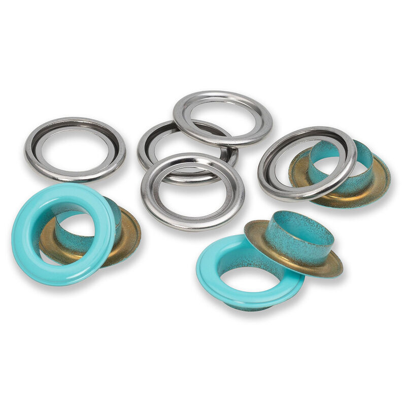 Œillets avec rondelles [15 unités | Ø 14 mm] | Prym – menthe/argent métallisé,  image number 2