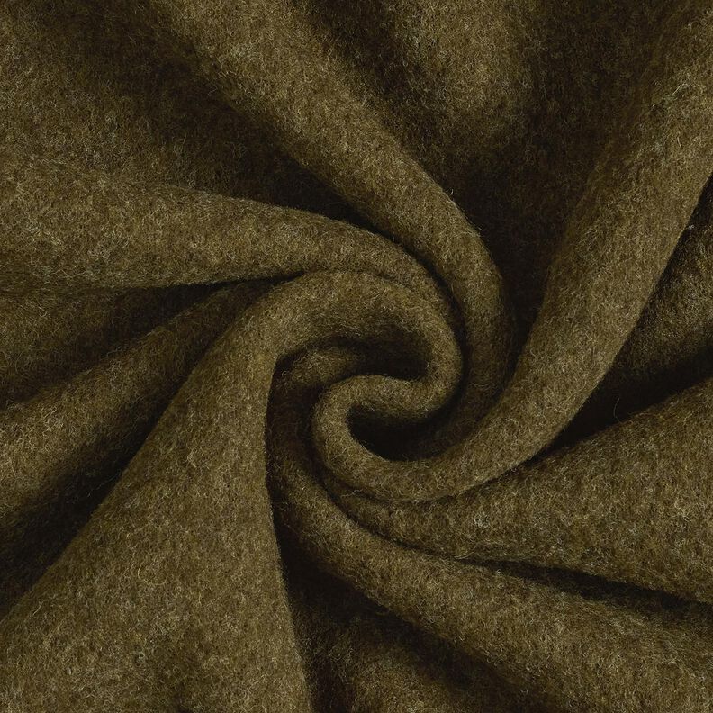 Polaire de laine pure laine vierge Uni – olive foncé, image number 1