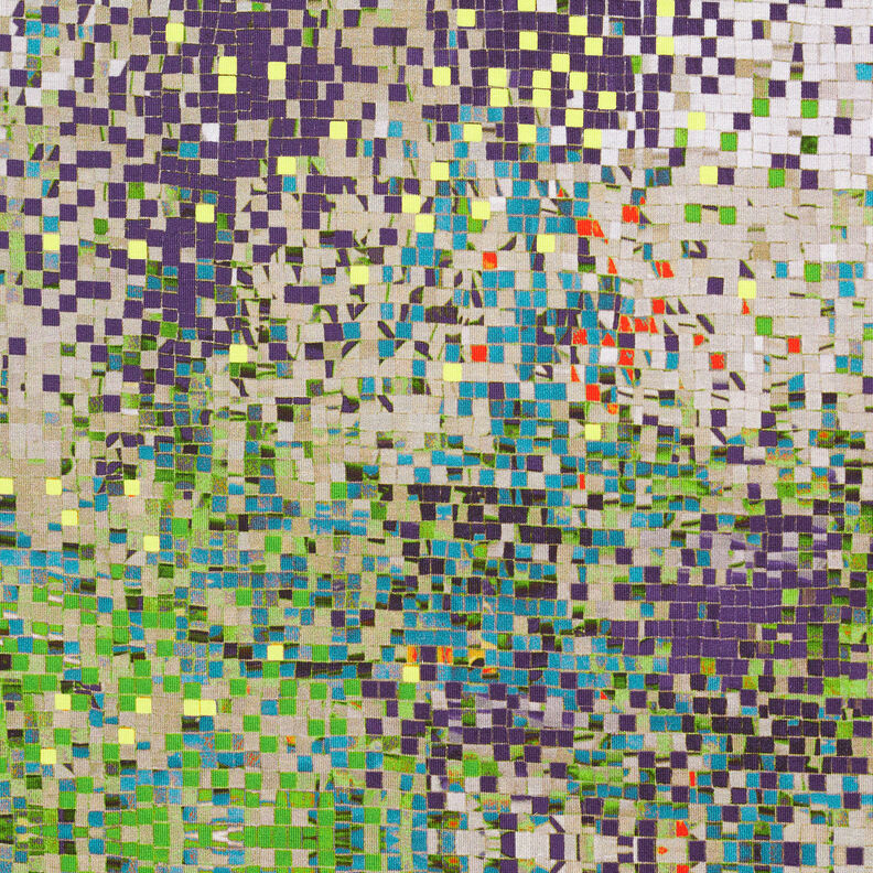 GOTS Jersey coton Mosaïques éparpillées | TCC x LOOKS by Wolfgang Joop – vert pomme/beige foncé,  image number 8