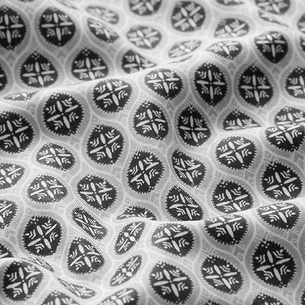 Cretonne de coton ornements de carreaux – gris/anthracite, image number 2
