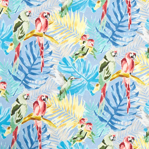 Tissu d’extérieur Canvas Oiseaux tropicaux – bleu clair/turquoise, image number 1