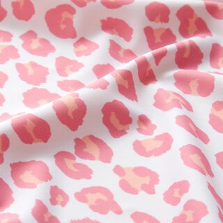 Tissu pour maillot de bain Imprimé léopard – blanc/rose, 