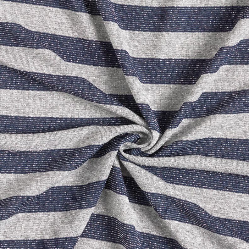 Jersey à rayures horizontales scintillantes – gris clair/bleu marine, image number 4