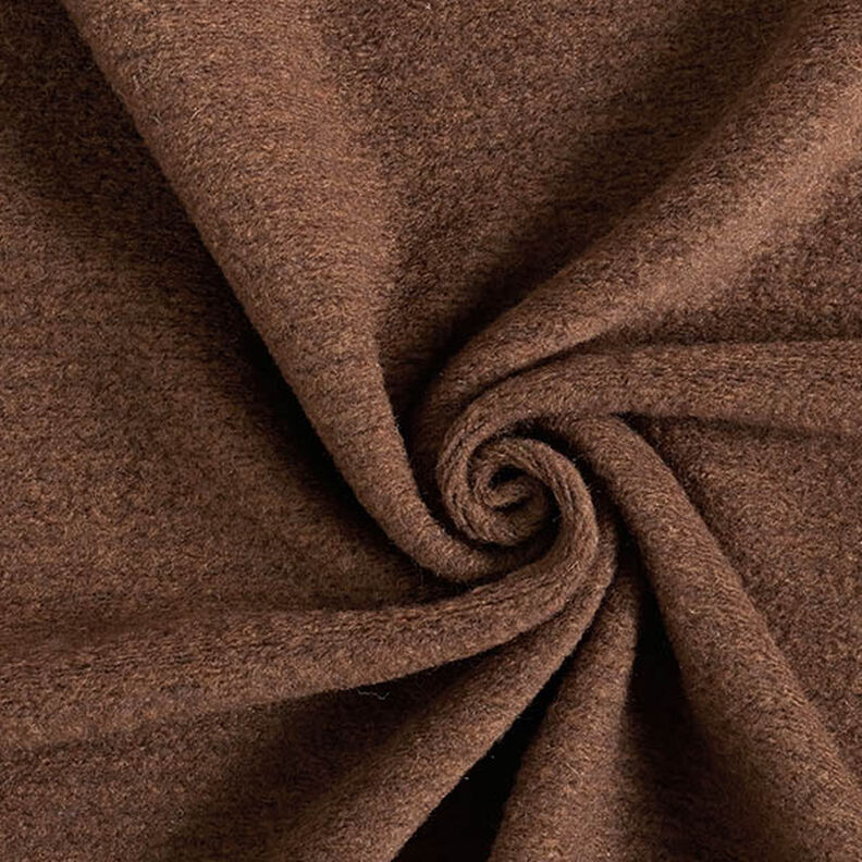 Maille pour manteau en laine mélangée chinée – chocolat,  image number 1