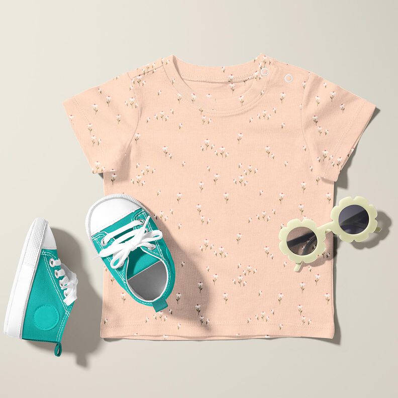 Jersey coton Prairie de marguerites – rosé, image number 5