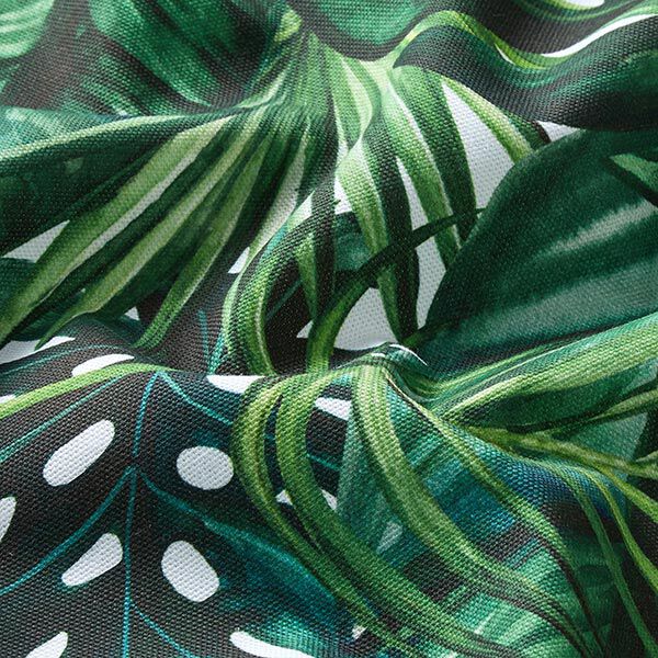 Tissu décoratif Semi-panama Feuilles de palmier – vert,  image number 2