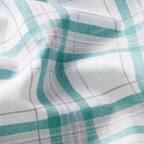 Tissu de coton Carreaux tartan – blanc/turquoise, 