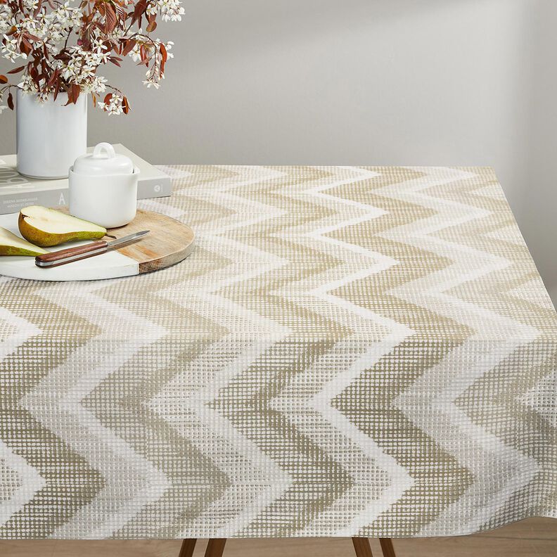 Tissu de décoration Semi-panama Chevrons – nature/dune,  image number 7