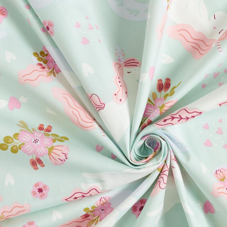 Popeline licorne – bleu bébé/rose clair,  image number 3
