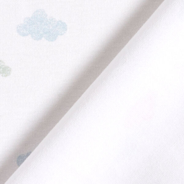 GOTS Jersey coton Nuages aspect impression au tampon | Tula – blanc,  image number 4
