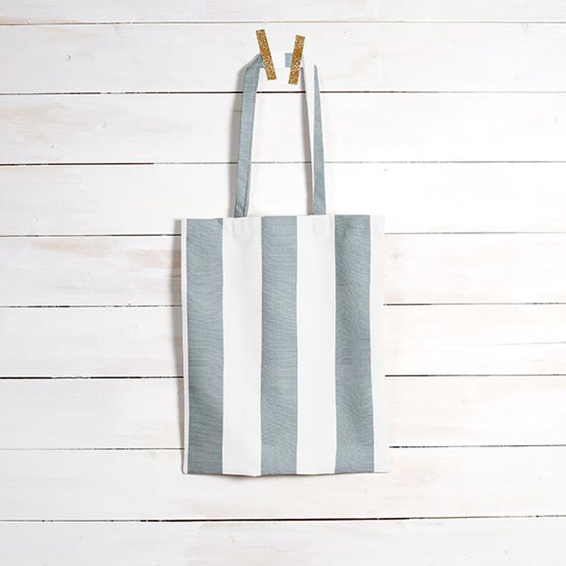 Toile pour store banne Rayures larges – gris clair/blanc,  image number 8