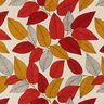 Tissu de décoration Semi-panama grandes feuilles – terre cuite/nature,  thumbnail number 1