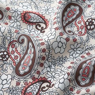 Tissu en viscose fleurs cachemire – beige clair, 