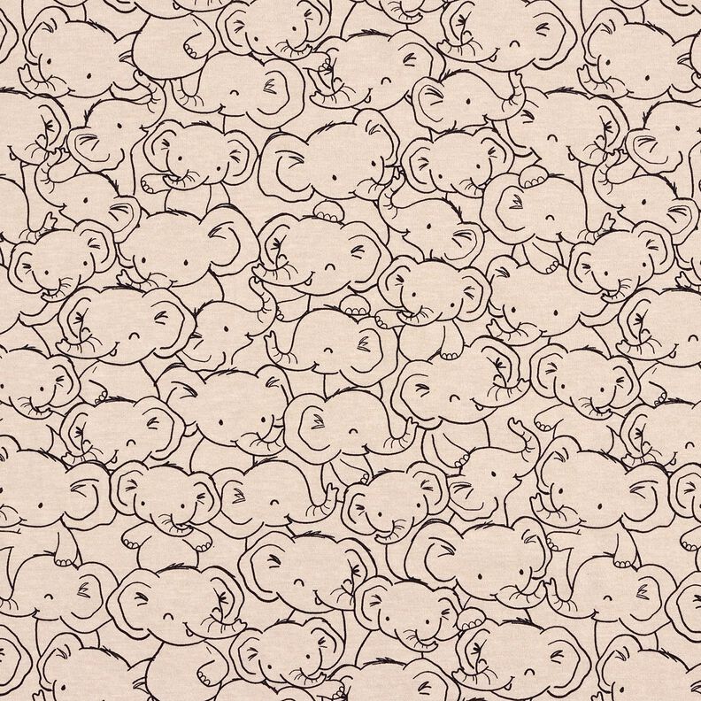 Coton mélangé Jersey Bousculade d'éléphants – nature,  image number 1