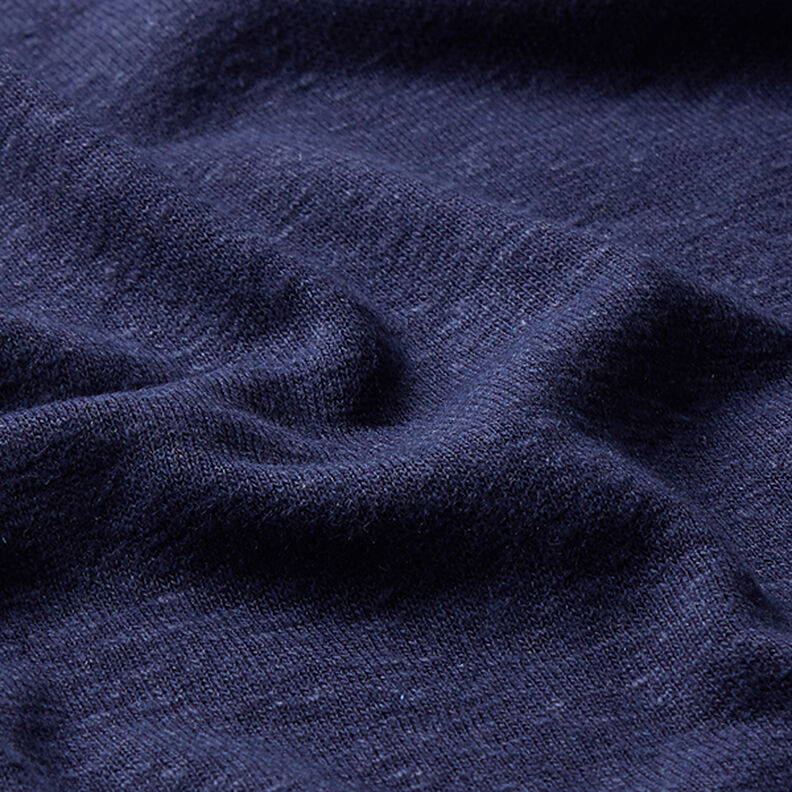 Tricot fin mélange viscose lin – bleu marine, image number 2