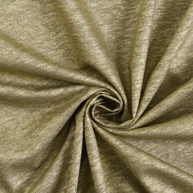 Jersey de lin chiné scintillant – kaki/or métallisé,  image number 4