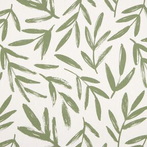 Tissu de décoration Semi-panama Feuilles minimalistes – pin/nature, 