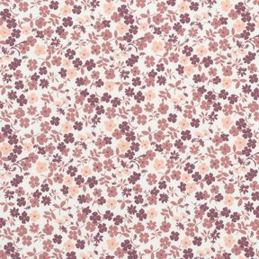 Jersey coton Mer de fleurs &ndash; blanc/lilas, 