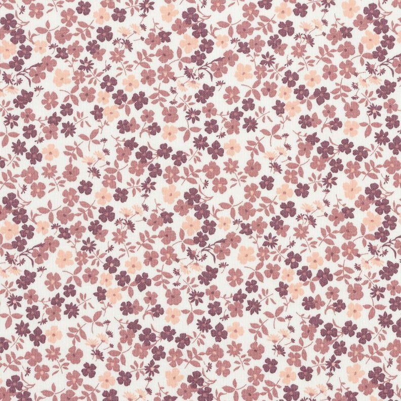 Jersey coton Mer de fleurs &ndash; blanc/lilas,  image number 1