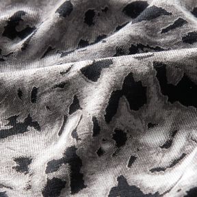 Jersey viscose Imprimé léopard abstrait – argent/noir, 