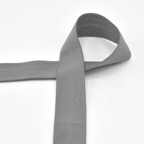 Biais élastique (pré-plié) mat [20 mm] – gris, 