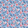Tissus pour maillot de bain Fleurs et feuilles de palmier – blanc/indigo,  thumbnail number 1