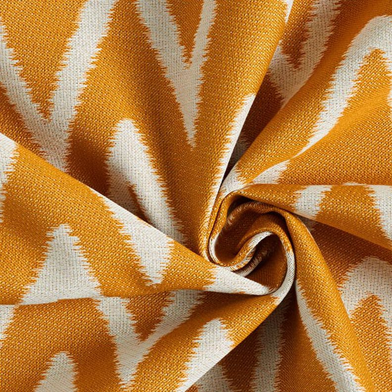 Tissus pour l’extérieur Jacquard Motif ikat – moutarde,  image number 3