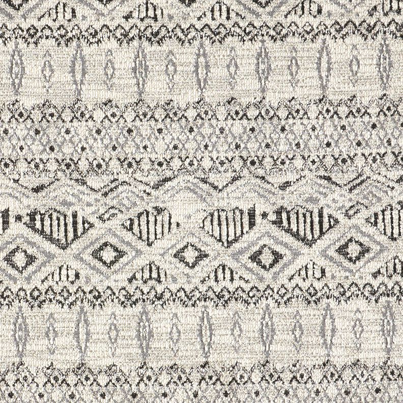 Tricot bouclé à motif ikat – gris/blanc, image number 1