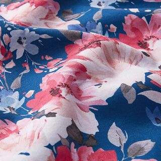 Softshell Fleurs aquarelle Impression numérique – pétrole légère/pourpre, 