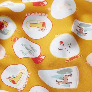 Tissu en coton Cretonne Boule de neige – jaune curry, 