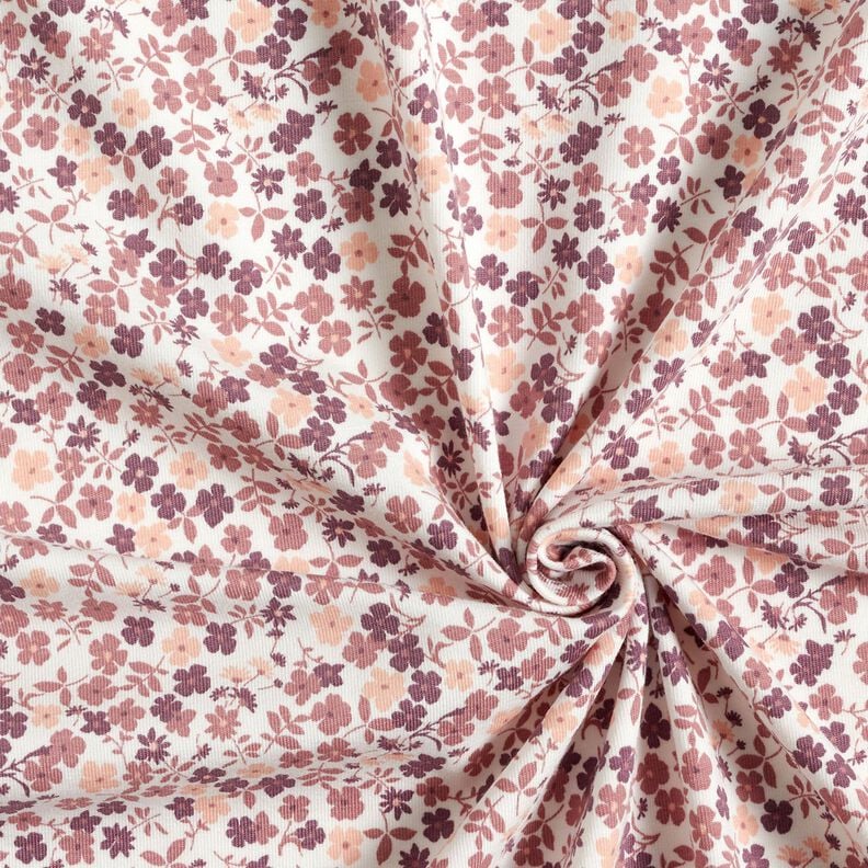 Jersey coton Mer de fleurs &ndash; blanc/lilas,  image number 3