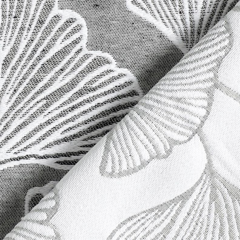 Tissu de décoration Jacquard grand ginkgo – granit/ivoire,  image number 4