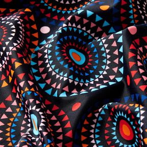 Tissus pour maillot de bain mandala – bleu noir/rouge feu, 