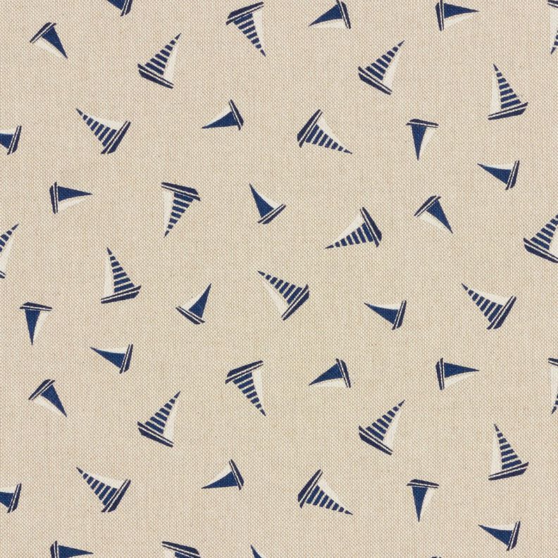 Tissu de décoration Semi-panama Petits voiliers – nature/bleu marine,  image number 1